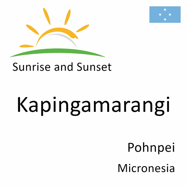 Sunrise and sunset times for Kapingamarangi, Pohnpei, Micronesia