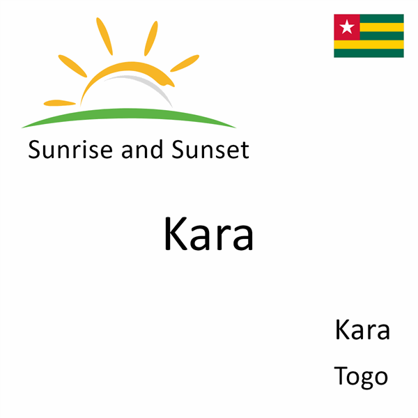 Sunrise and sunset times for Kara, Kara, Togo