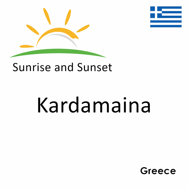 Sunrise and sunset times for Kardamaina, Greece