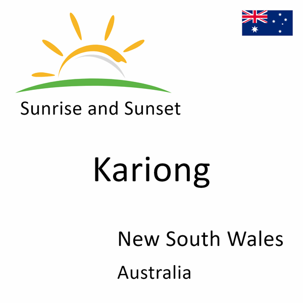 Sunrise and sunset times for Kariong, New South Wales, Australia