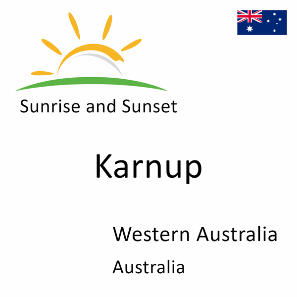 Sunrise and sunset times for Karnup, Western Australia, Australia