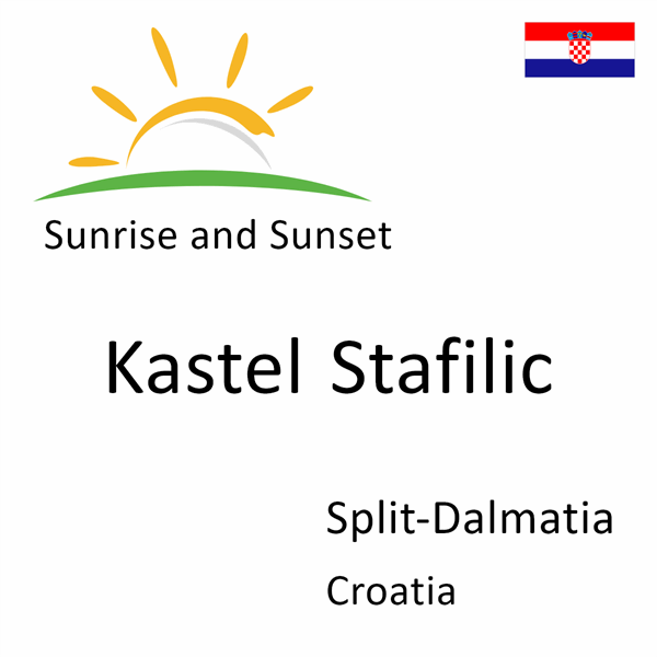 Sunrise and sunset times for Kastel Stafilic, Split-Dalmatia, Croatia