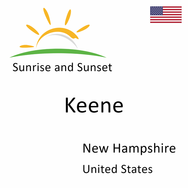 Sunrise and sunset times for Keene, New Hampshire, United States
