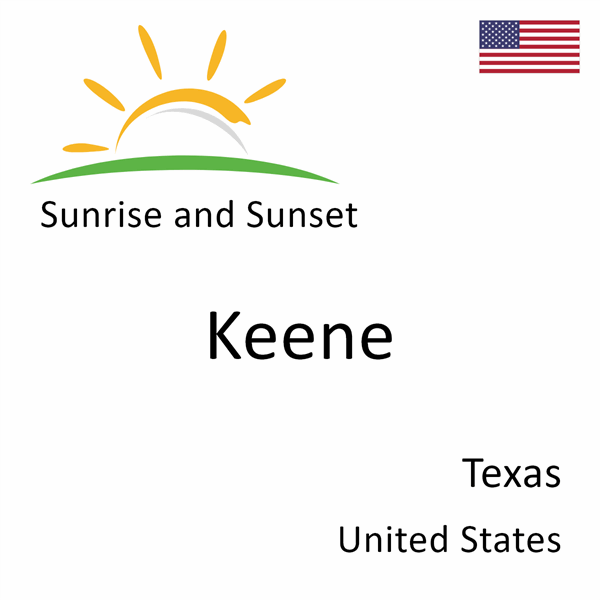 Sunrise and sunset times for Keene, Texas, United States