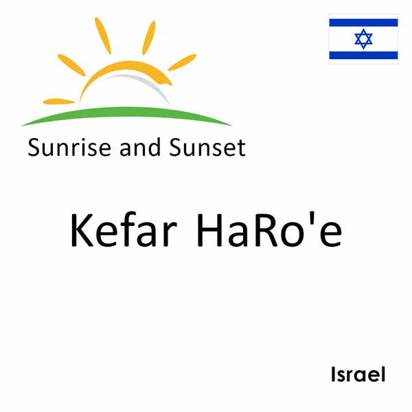 Sunrise and sunset times for Kefar HaRo'e, Israel