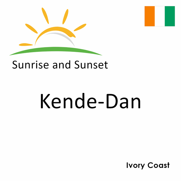 Sunrise and sunset times for Kende-Dan, Ivory Coast