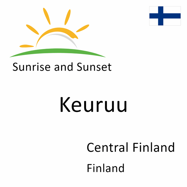 Sunrise and sunset times for Keuruu, Central Finland, Finland