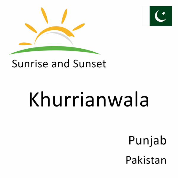 Sunrise and sunset times for Khurrianwala, Punjab, Pakistan