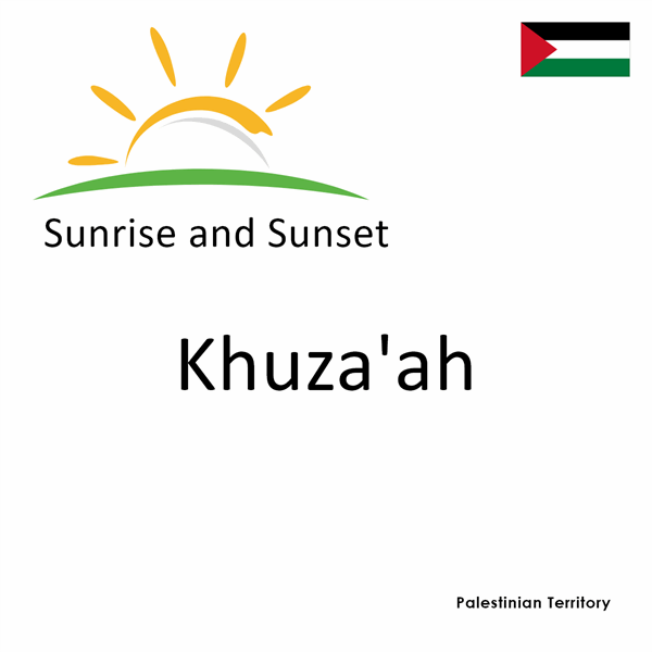 Sunrise and sunset times for Khuza'ah, Palestinian Territory