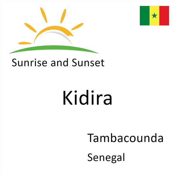 Sunrise and sunset times for Kidira, Tambacounda, Senegal