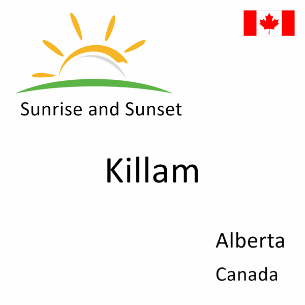 Sunrise and sunset times for Killam, Alberta, Canada