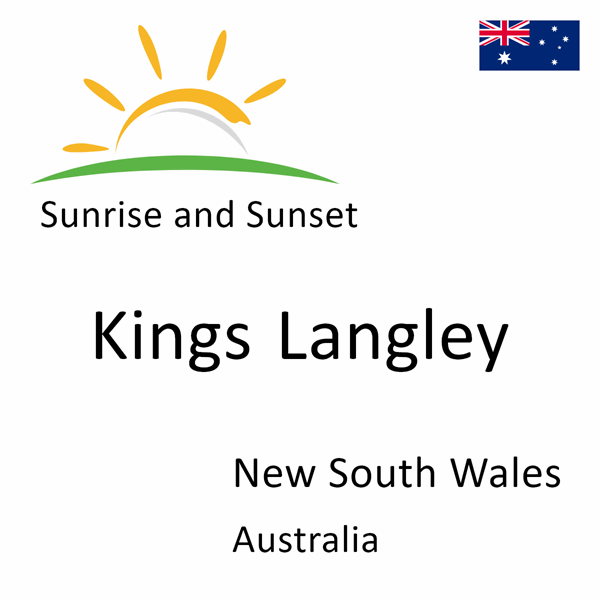 Sunrise and sunset times for Kings Langley, New South Wales, Australia