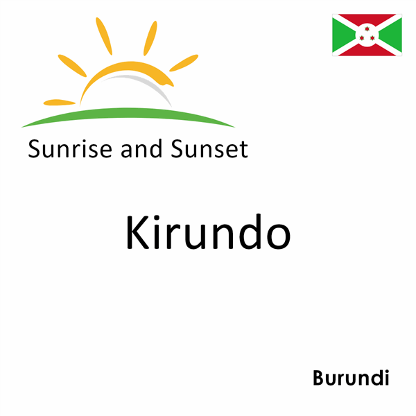 Sunrise and sunset times for Kirundo, Burundi