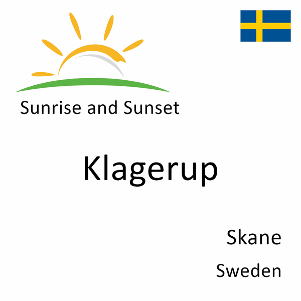 Sunrise and sunset times for Klagerup, Skane, Sweden