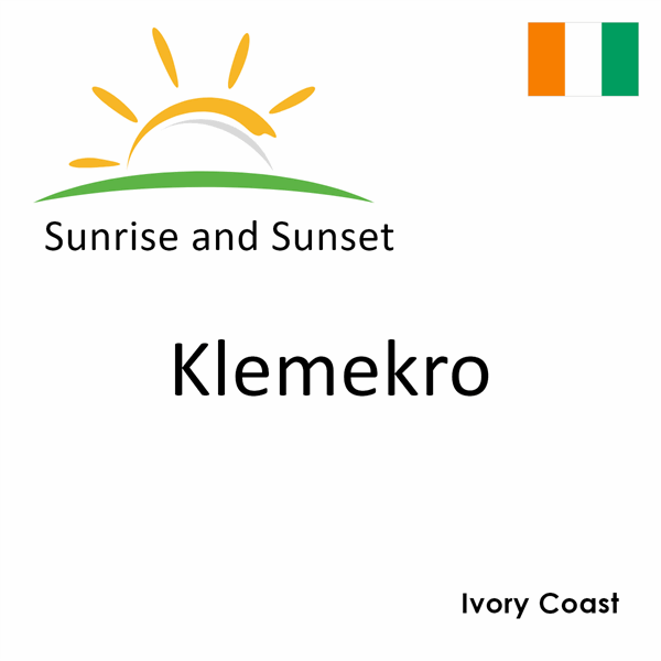 Sunrise and sunset times for Klemekro, Ivory Coast