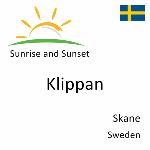 Sunrise and sunset times for Klippan, Skane, Sweden