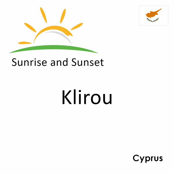 Sunrise and sunset times for Klirou, Cyprus