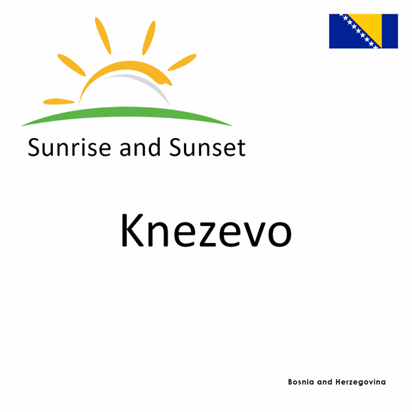 Sunrise and sunset times for Knezevo, Bosnia and Herzegovina