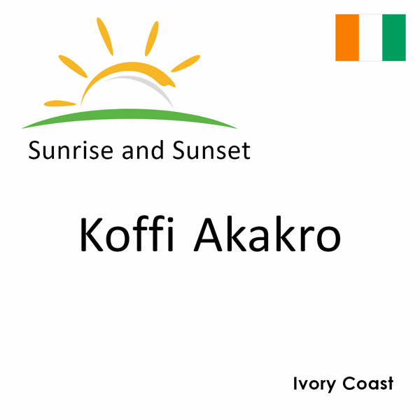 Sunrise and sunset times for Koffi Akakro, Ivory Coast