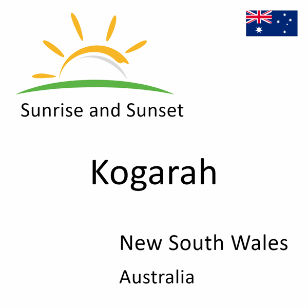 Sunrise and sunset times for Kogarah, New South Wales, Australia