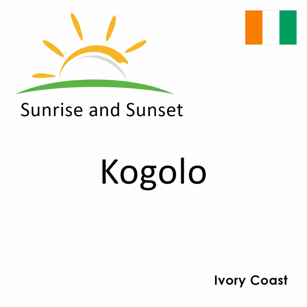 Sunrise and sunset times for Kogolo, Ivory Coast