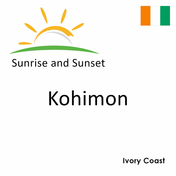 Sunrise and sunset times for Kohimon, Ivory Coast