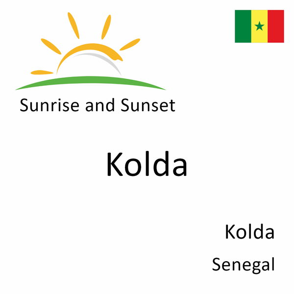 Sunrise and sunset times for Kolda, Kolda, Senegal