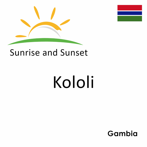 Sunrise and sunset times for Kololi, Gambia