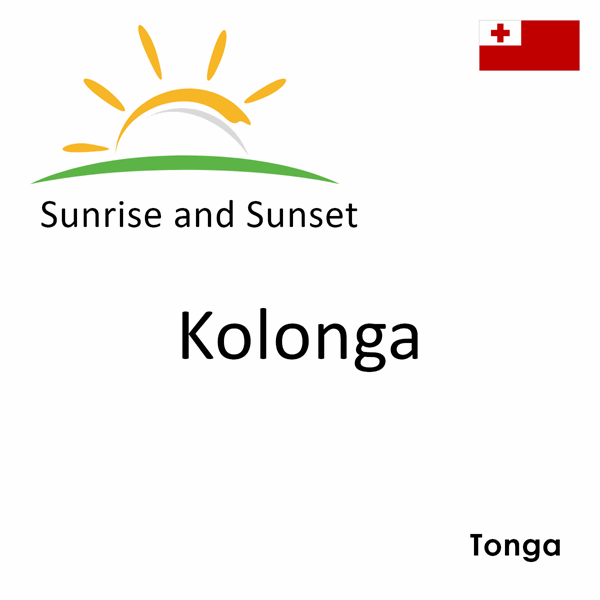 Sunrise and sunset times for Kolonga, Tonga