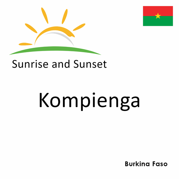 Sunrise and sunset times for Kompienga, Burkina Faso