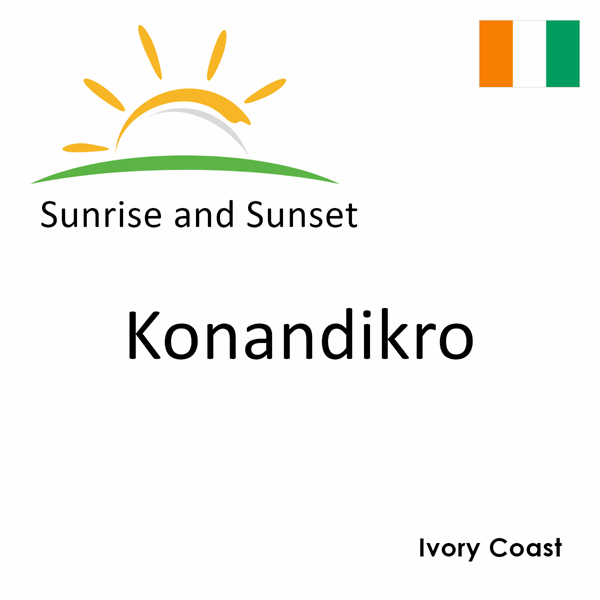 Sunrise and sunset times for Konandikro, Ivory Coast