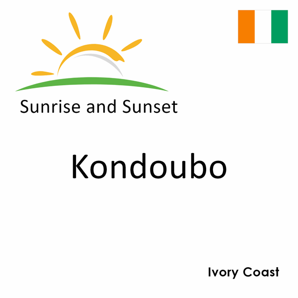 Sunrise and sunset times for Kondoubo, Ivory Coast