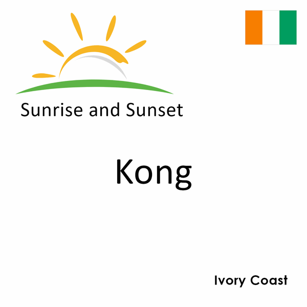 Sunrise and sunset times for Kong, Ivory Coast