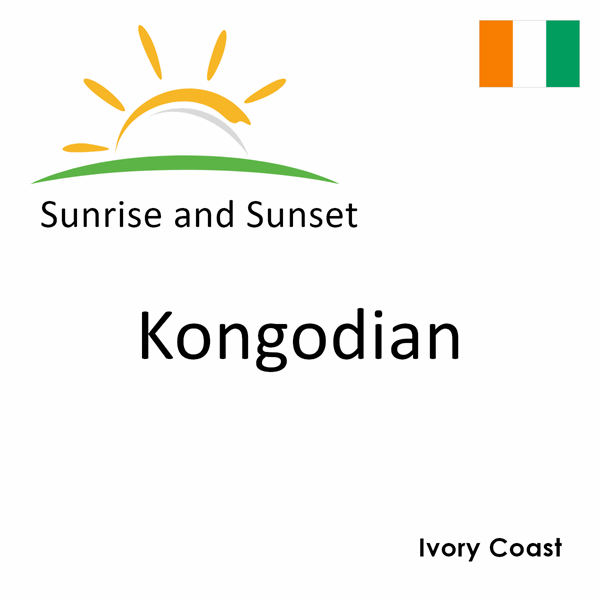 Sunrise and sunset times for Kongodian, Ivory Coast