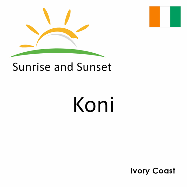 Sunrise and sunset times for Koni, Ivory Coast