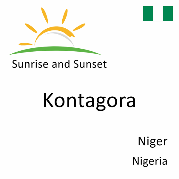 Sunrise and sunset times for Kontagora, Niger, Nigeria