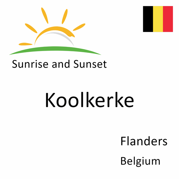 Sunrise and sunset times for Koolkerke, Flanders, Belgium