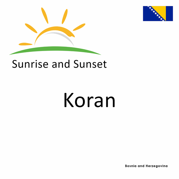 Sunrise and sunset times for Koran, Bosnia and Herzegovina