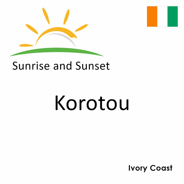 Sunrise and sunset times for Korotou, Ivory Coast