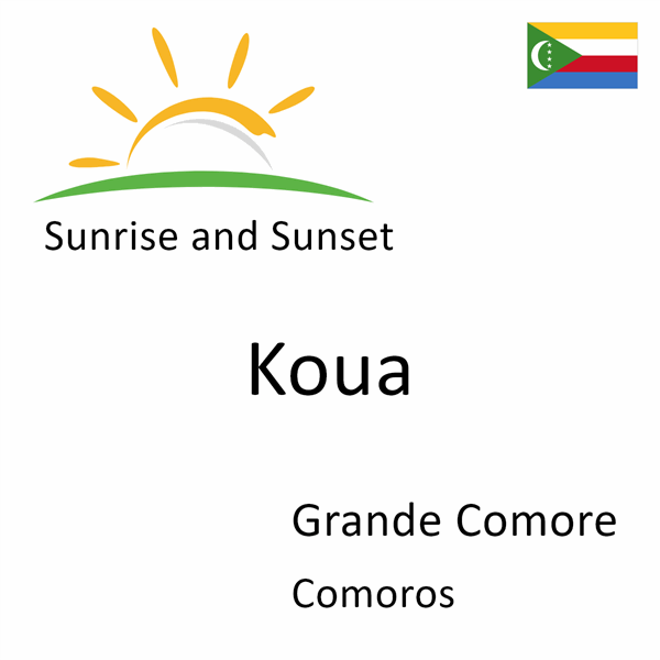 Sunrise and sunset times for Koua, Grande Comore, Comoros