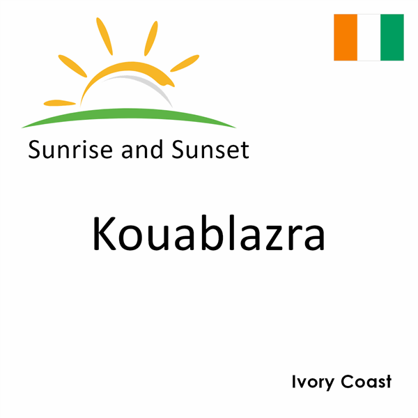 Sunrise and sunset times for Kouablazra, Ivory Coast