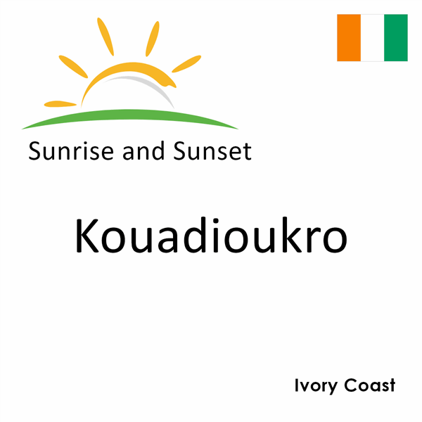 Sunrise and sunset times for Kouadioukro, Ivory Coast