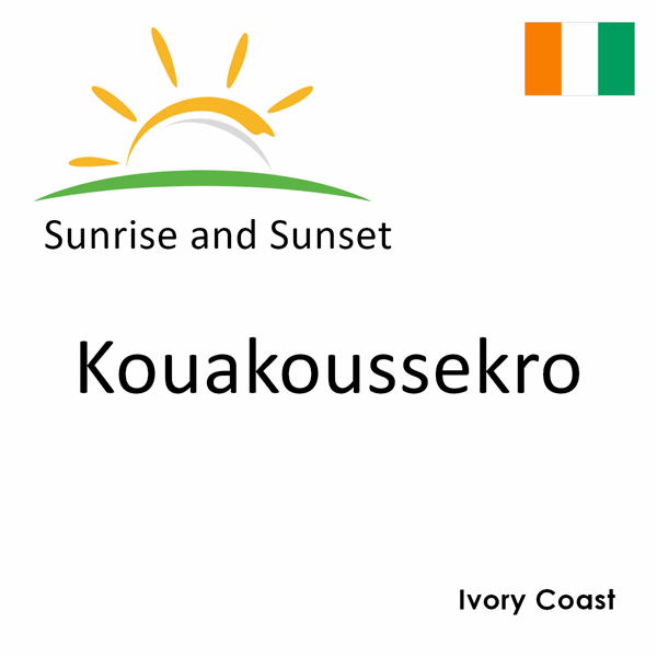 Sunrise and sunset times for Kouakoussekro, Ivory Coast