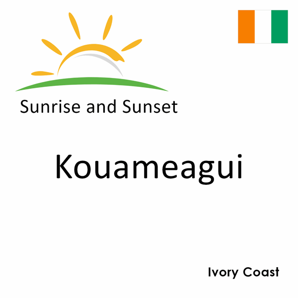 Sunrise and sunset times for Kouameagui, Ivory Coast