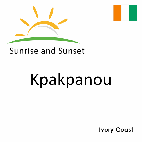 Sunrise and sunset times for Kpakpanou, Ivory Coast