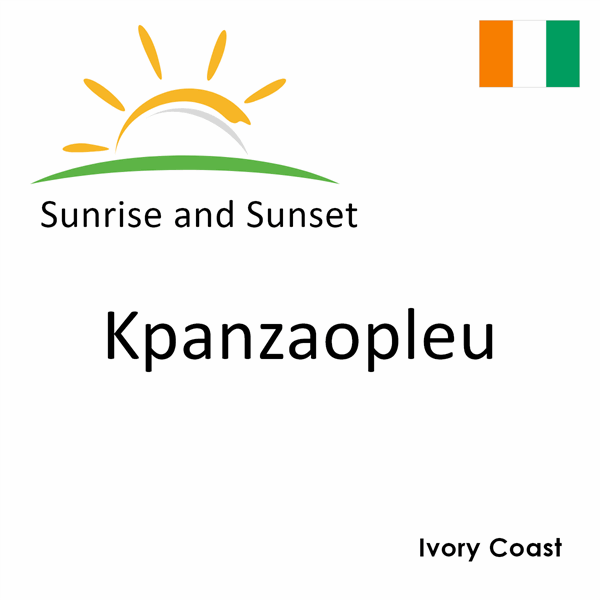 Sunrise and sunset times for Kpanzaopleu, Ivory Coast