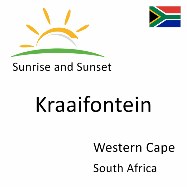 Sunrise and sunset times for Kraaifontein, Western Cape, South Africa