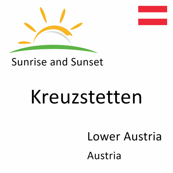 Sunrise and sunset times for Kreuzstetten, Lower Austria, Austria