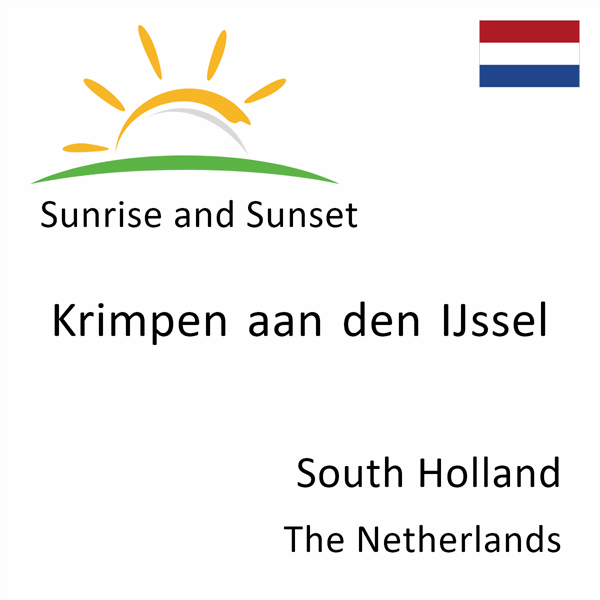 Sunrise and sunset times for Krimpen aan den IJssel, South Holland, The Netherlands
