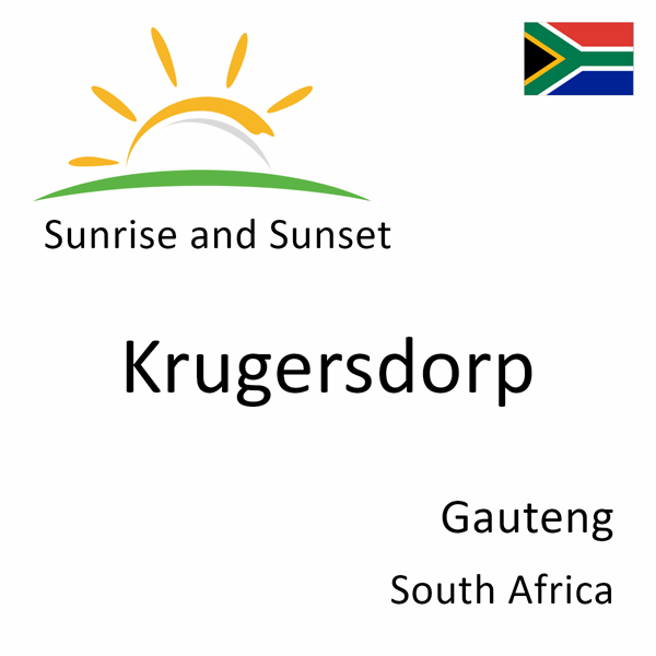 Sunrise and sunset times for Krugersdorp, Gauteng, South Africa